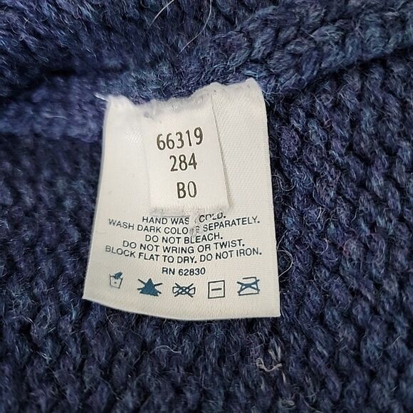 Lands' End Chunky Knit Wool Sweater Womens Size 10-12 M Thick Crewneck Oversize - Picture 6 of 7